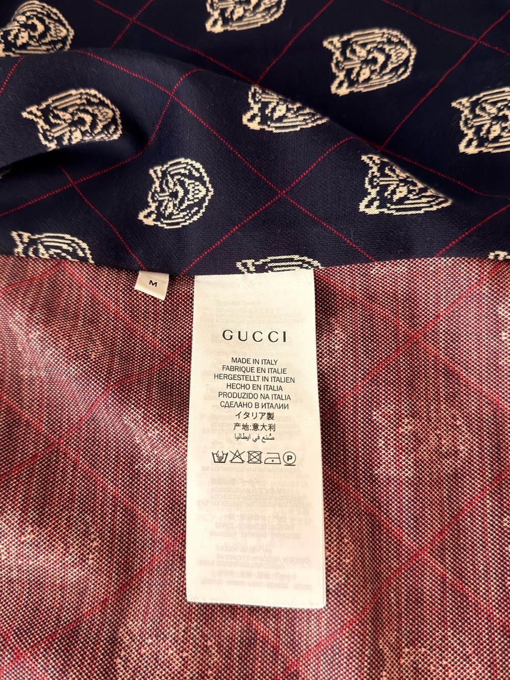 Gucci Navy Bomber Jacket with Cream & Red Trim - Picture 8 of 10